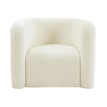 TOV Furniture 15.9" Modern Velvet Lounge Chair in Cream