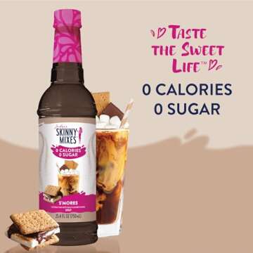 Jordan's Skinny Syrups Sugar Free Coffee Syrup, Smore's Flavor for Guilt-Free Indulgence, 25.4 Fl Oz