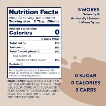 Jordan's Skinny Syrups Smores Flavor Sugar Free Syrup