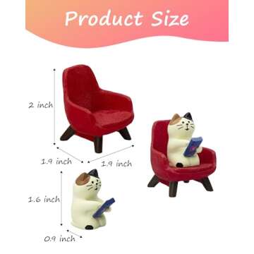 Cute Cat Playing Phone on Sofa Resin Mini Figurine Gift