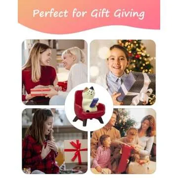 Cute Cat Playing Phone on Sofa Resin Mini Figurine Gift