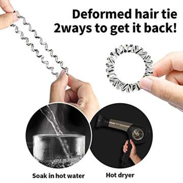 BeliJiu Spiral Coil Hair Ties - Animal Pattern 12P - Phone Cord Hair Ties, Elastic Hair Ties for Women, Wrinkle Free, Long Lasting, Ponytail, Pain Free Hair Accessories, Curly, Straight Hair, All Hair