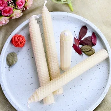 Hand Rolled Beeswax Taper Candles for Weddings and Gifts
