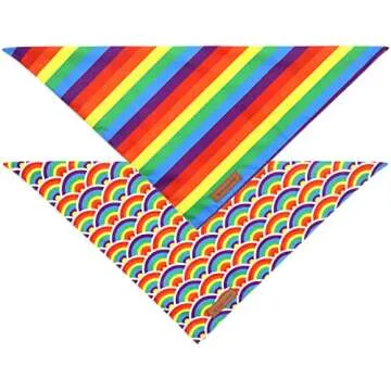 Realeaf Pride Dog Bandanas, Rainbow Scarves for Dogs