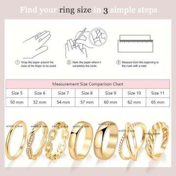 Shop FAXHION 12 PCS Dainty 14K Gold Rings for Women