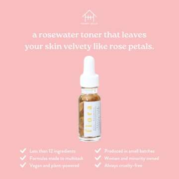 Honey Belle Flora Rosewater Facial Toner - Cleanse, Tighten, Tones & Rejuvenate - Alcohol-Free Refre...