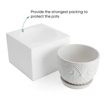 Charming White Owl Ceramic Plant Pot for Medium Plants