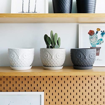 Charming White Owl Ceramic Plant Pot for Medium Plants
