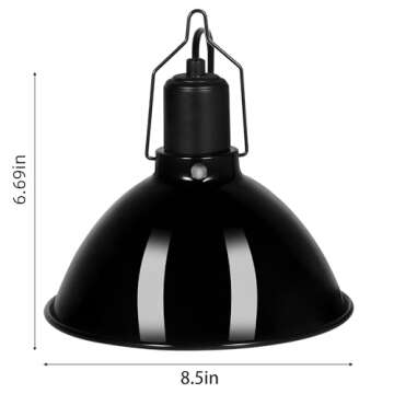 DXOPHIEX 8.5inch Dome Reptile Heat Lamp Fixture Max 150W for Bearded Dragons, Turtles, and Snakes