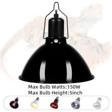 DXOPHIEX Dome Reptile Heat Lamp Fixture Max 150W