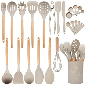 NCUE Silicone Cooking Utensils Set with Holder, BPA Free Silicone Kitchen Utensils for Cooking, 446?...