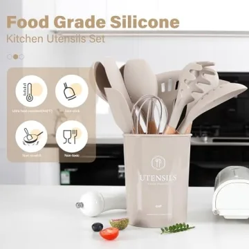 Stylish NCUE Silicone Cooking Utensils Set with Holder