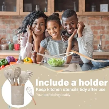 Stylish NCUE Silicone Cooking Utensils Set with Holder