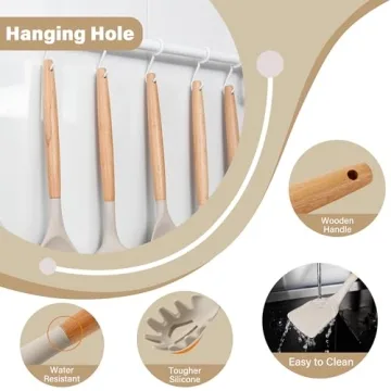 Stylish NCUE Silicone Cooking Utensils Set with Holder