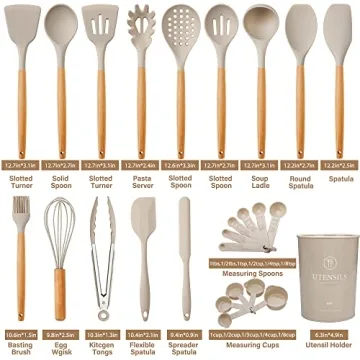 Stylish NCUE Silicone Cooking Utensils Set with Holder