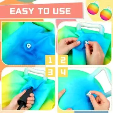 Poen 2 Pcs Bouncing Ball with Handle, Hopper Jumping Hopping Ball with Air Pump for Kids Boys Girls Gifts Games(18 Inch,Rainbow)