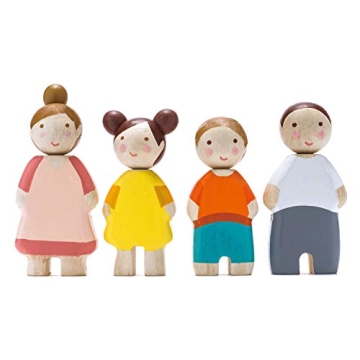 Tender Leaf Toys - The Leaf Family - 4 Pcs Wooden Family Mini Dolls Playset for Children, Kids Minia...