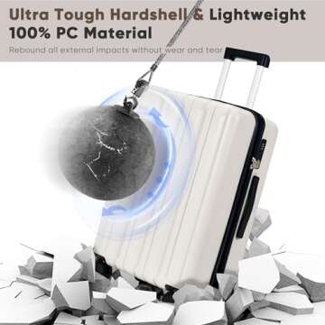 SHOWKOO 3 Piece Ultra Tough Luggage Set with Wheels