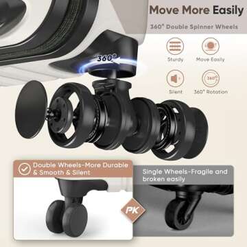 SHOWKOO 3 Piece Ultra Tough Luggage Set with Wheels