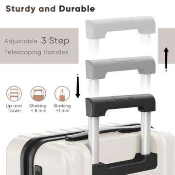 SHOWKOO 3 Piece Ultra Tough Luggage Set with Wheels