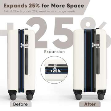 SHOWKOO 3 Piece Ultra Tough Luggage Set with Wheels