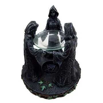 ArkiFACE Gift2Smile Exclusive! Triple Goddess Maiden Expectant Mother & Crone Pagan Decorative Candle Holder Oil Wax Warmer Diffuser Figurine 5.75" H Superior Gift