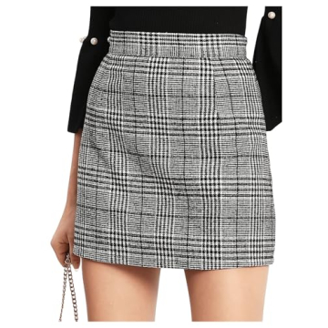 Stylish Floerns Women's Plaid High Waist Skirt for All