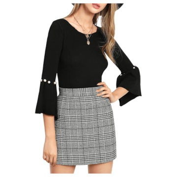 Stylish Floerns Women's Plaid High Waist Skirt for All