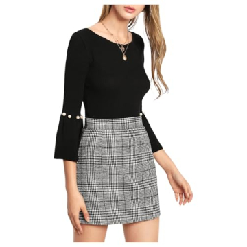 Stylish Floerns Women's Plaid High Waist Skirt for All