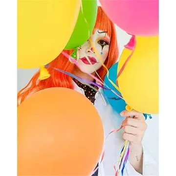 Netgo Orange Fire Wig for Women Long Wavy Heat Resistant Fiber Wigs Side Bangs Cosplay Party