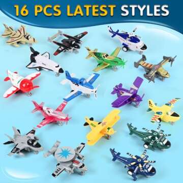 HAPTIME Pull-Back Airplane Toy Set - Fun for Kids 2-5