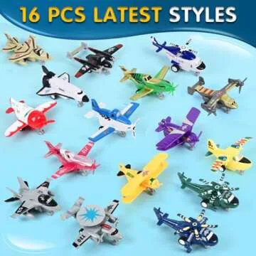 HAPTIME Pull-Back Airplane Toy Set - Fun for Kids 2-5