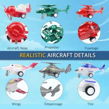 HAPTIME Pull-Back Airplane Toy Set - Fun for Kids 2-5