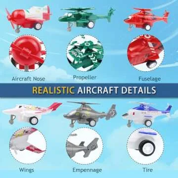 HAPTIME Pull-Back Airplane Toy Set - Fun for Kids 2-5