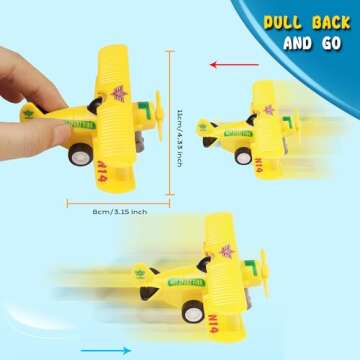 HAPTIME Pull-Back Airplane Toy Set - Fun for Kids 2-5