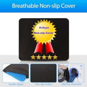 Hvllyan Gel Seat Cushion for Long Sitting Comfort & Support