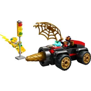 LEGO Marvel Drill Spinner Vehicle, Miles Morales Spin Car with 2 Minifigures, Marvel Toy from Disney+ TV Series Spidey and His Amazing Friends, Gift for Kids, Spider-Man Toy for 4-6 Year Olds, 10792