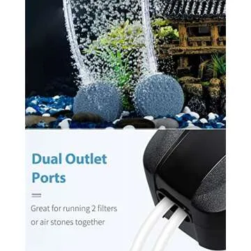 Uniclife 64 GPH Quiet Dual Outlet Fish Tank Air Pump