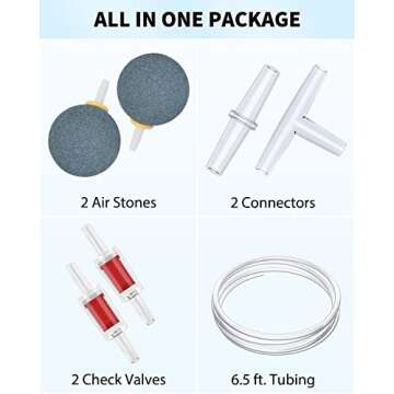 Uniclife 64 GPH Quiet Dual Outlet Fish Tank Air Pump