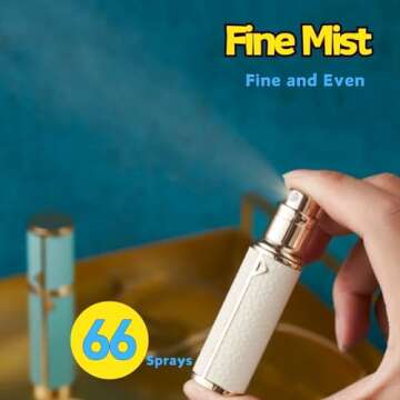 BRARIOS Travel Perfume Atomizer Bottle, Refillable Perfume Mini Spray Bottles, Genuine Leather Cologne Dispenser, Portable Empty Perfume Spray Bottle (Green)