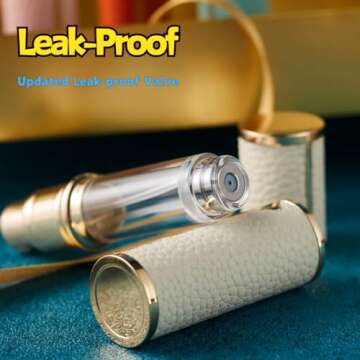 BRARIOS Travel Perfume Atomizer Bottle, Refillable Perfume Mini Spray Bottles, Genuine Leather Cologne Dispenser, Portable Empty Perfume Spray Bottle (Green)