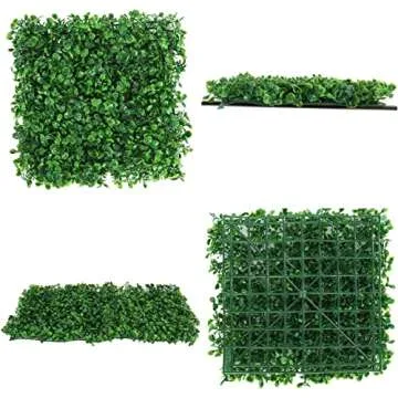 SlenyuBridal 10"x10" Artificial Plants Grass Wall Backdrop Flowers Wedding Boxwood Hedge Greenery Pa...