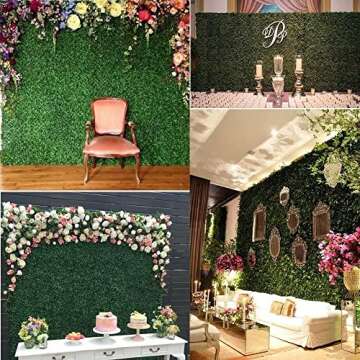 SlenyuBridal 10x10 Artificial Grass Wall Decor for Indoor Outdoor