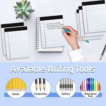 WINKIO 6 Pack Legal Pads Refills Note Pads, Writing Pads 4 x 6 Inches, Memo Pads Lined Writing Note Pads Letter Size Legal Pad Wide Ruled Pads Legal Rule for School Office Supplies（30 Sheet per Pads）