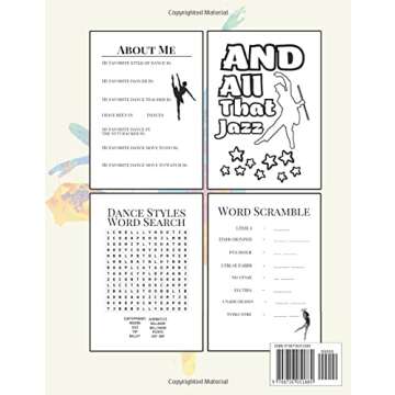 Activity Book For Dancers: Activity Pages, Coloring Pages, Word Scramble, Word Search for Dancers, B...