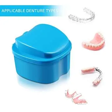 Stylish Blue Denture Case Bath Box for Easy Storage
