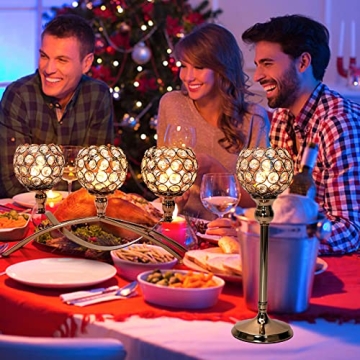 Elegant Crystal Candle Holders For Dining Table Centerpiece