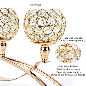 Elegant Crystal Candle Holders For Dining Table Centerpiece