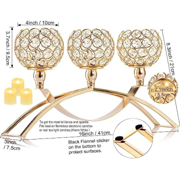 Elegant Crystal Candle Holders For Dining Table Centerpiece