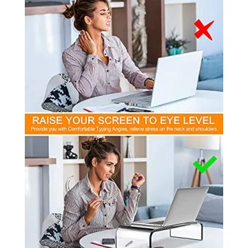 Clear Monitor Riser - Acrylic Stand with 50LB Capacity